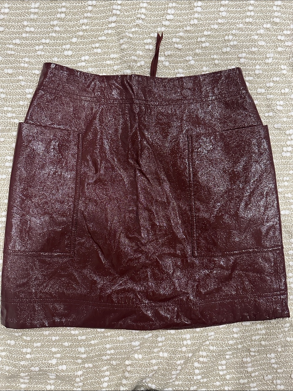 Anthropologie Faux Leather Mini Skirt - Wine